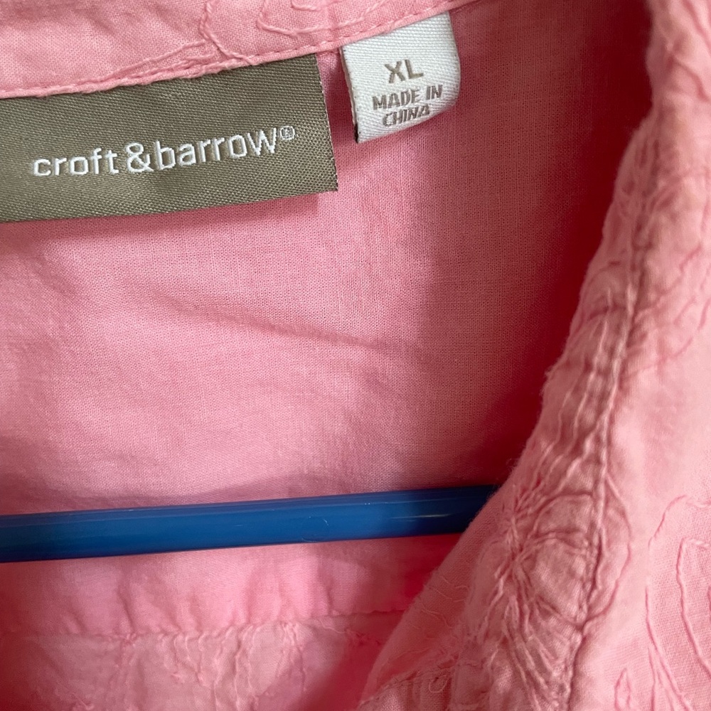 Pink Ruffled button down Shirt - Picture 2 of 5